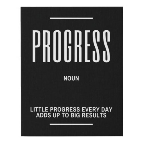 Little PROGRESS Every Day Entrepreneur Quote Faux Canvas Print