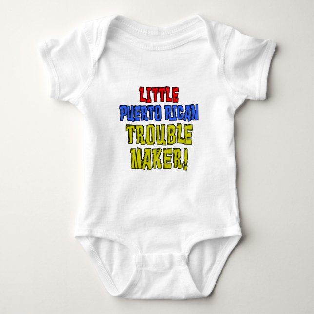 Little Puerto Rican Trouble Maker Baby Bodysuit (Front)
