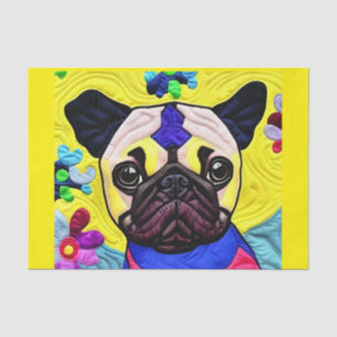 Little Pug Puppy Quilt Like Design Tissue Paper