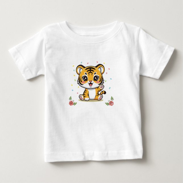 Little Puli | Cute Tiger Cub Baby T-Shirt (Front)