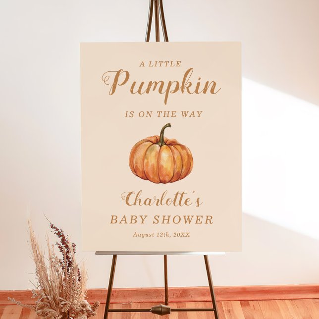 Little Pumkin Fall Baby Shower Welcome  Foam Board (Creator Uploaded)