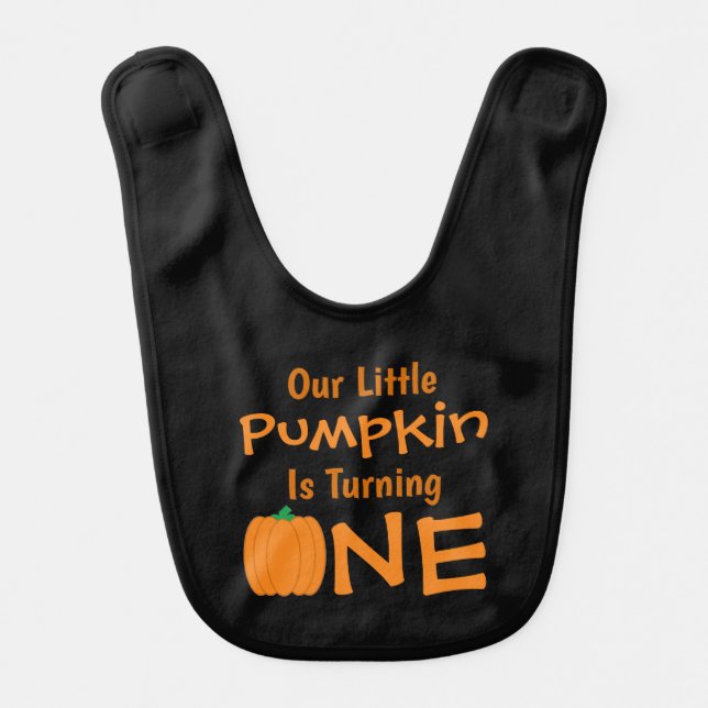 Little Pumpkin 1st Birthday Baby Bib (Front)