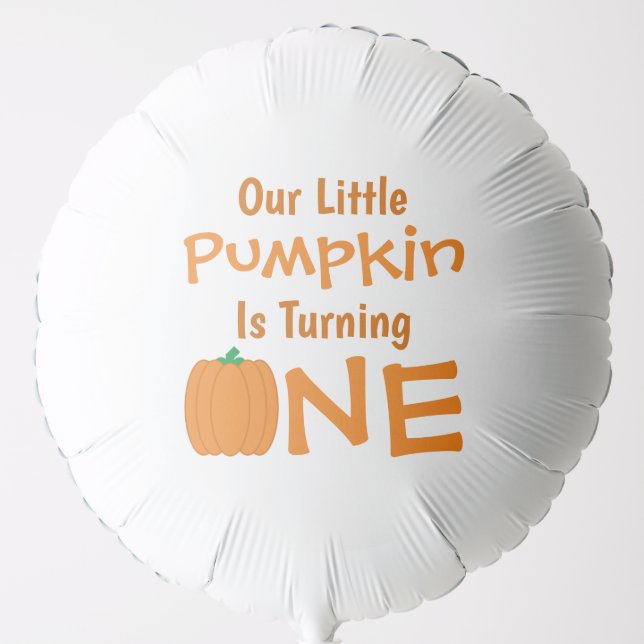Little Pumpkin 1st Birthday Balloon (Front)