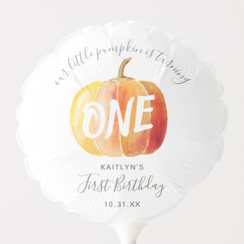 Little Pumpkin 1st Birthday Balloon