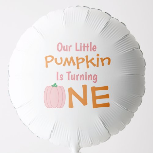 Little Pumpkin 1st Birthday Balloon