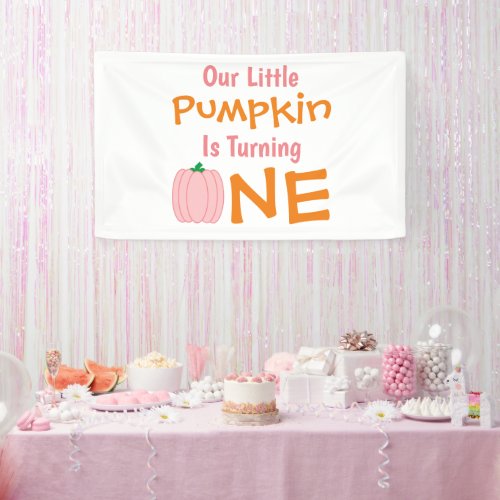 Little Pumpkin 1st Birthday Banner