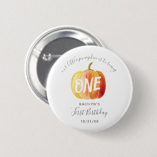 Little Pumpkin 1st Birthday Button