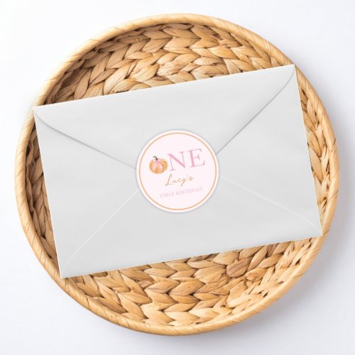 Little Pumpkin 1st Birthday  Classic Round Sticker