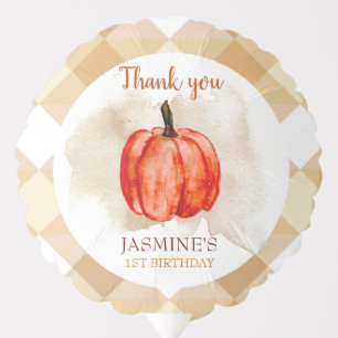 Little Pumpkin 1st Birthday Fall Autumn Cute Brown Balloon