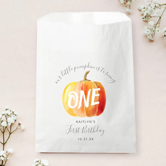 Little Pumpkin 1st Birthday Favor Bag (Creator Uploaded)