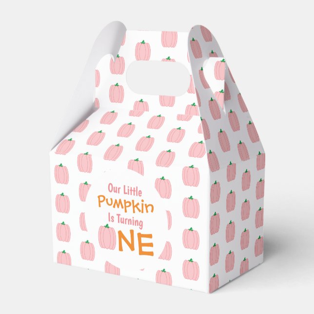 Little Pumpkin 1st Birthday Favor Boxes (Front Side)
