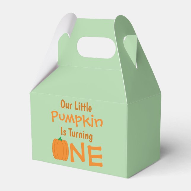 Little Pumpkin 1st Birthday Favor Boxes (Front Side)