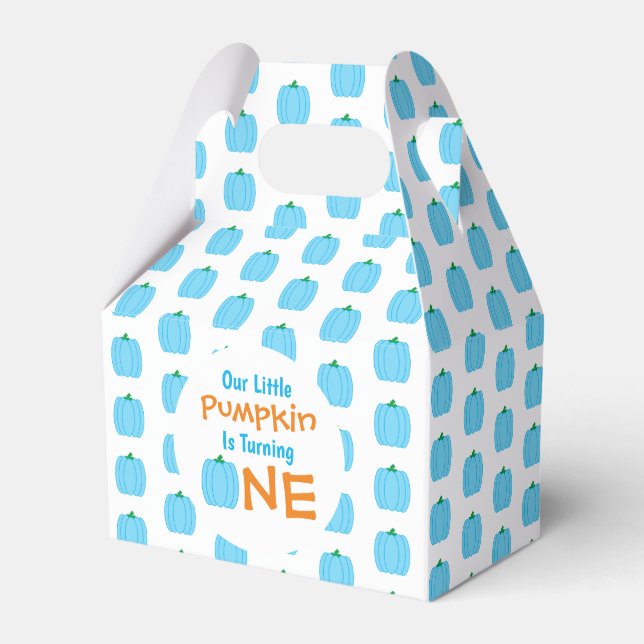 Little Pumpkin 1st Birthday Favor Boxes (Front Side)