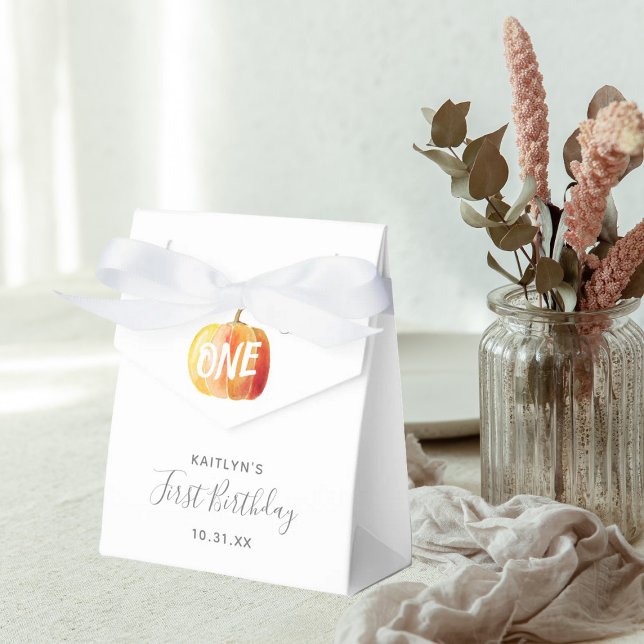 Little Pumpkin 1st Birthday Favor Boxes (Creator Uploaded)
