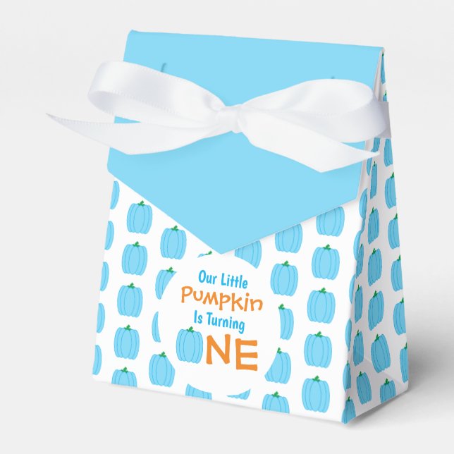 Little Pumpkin 1st Birthday Favor Boxes (Front Side)