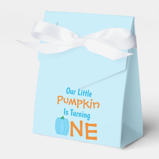 Little Pumpkin 1st Birthday Favor Boxes (Front Side)