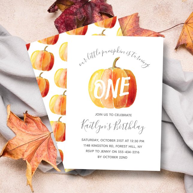 Little Pumpkin 1st Birthday Invitation (Creator Uploaded)
