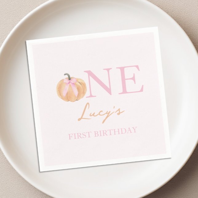 Little Pumpkin 1st Birthday  Napkins (Creator Uploaded)