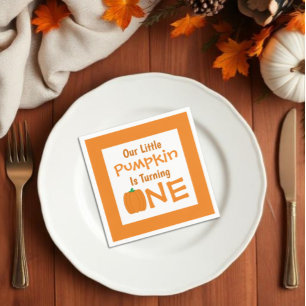 Little Pumpkin 1st Birthday Napkins