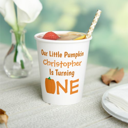 Little Pumpkin 1st Birthday Paper Cups