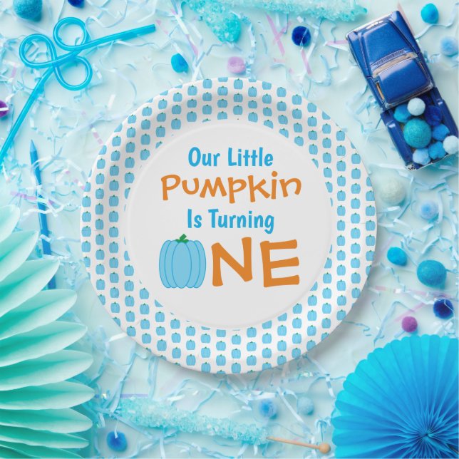 Little Pumpkin 1st Birthday Paper Plates (Party)
