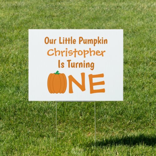 Little Pumpkin 1st Birthday Sign