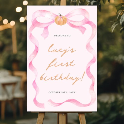 Little Pumpkin 1st Birthday Welcome Sign