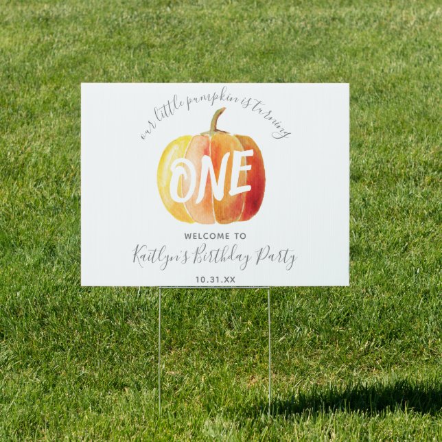 Little Pumpkin 1st Birthday Welcome Sign (Insitu)