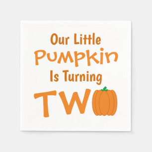 Little Pumpkin 2nd Birthday Napkins