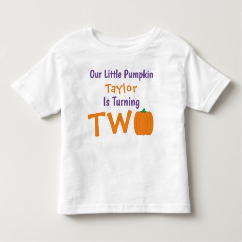 Little Pumpkin 2nd Birthday Toddler T_shirt