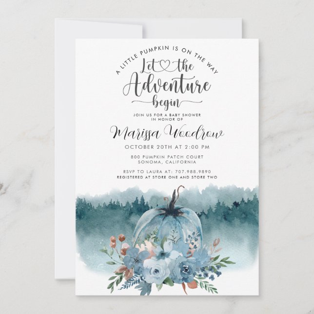 Little Pumpkin Adventure Begins Pregnancy  Announcement (Front)