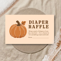 Little Pumpkin Autumn Baby Shower Diaper Raffle