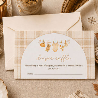 Little Pumpkin Autumn Baby Shower Diaper Raffle Note Card