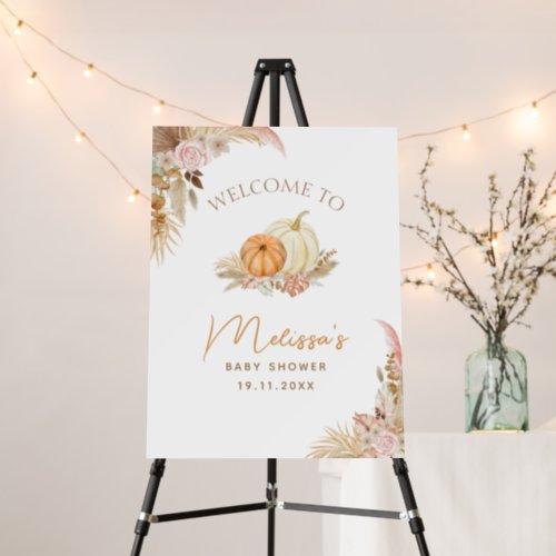 Little Pumpkin Autumn Boho Fall Floral Welcome Foam Board