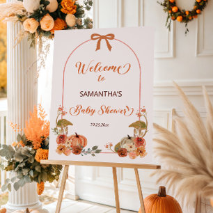 Little Pumpkin Autumn Bow Floral Welcome Foam Board