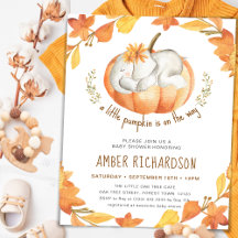 Little Pumpkin Autumn Elephant Girl Baby Shower