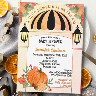 Little pumpkin Autumn Fall Baby Shower Invitation