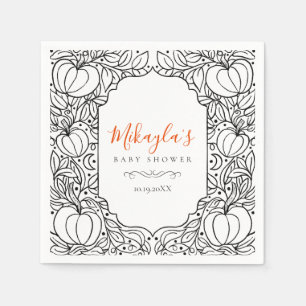 Little Pumpkin Autumn Fall Halloween Baby Shower Napkins
