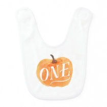 Little Pumpkin Autumn First Birthday Baby Bib Little Pumpkin Autumn First Birthday Baby Bib