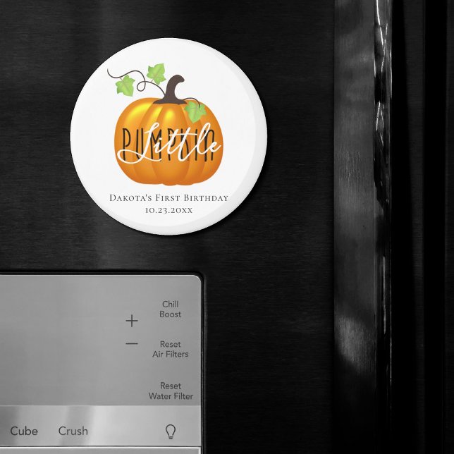 Little Pumpkin Autumn First Birthday Party Favor Magnet (Creator Uploaded)