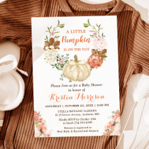 Little Pumpkin Autumn Gold Fall Baby Shower Invitation