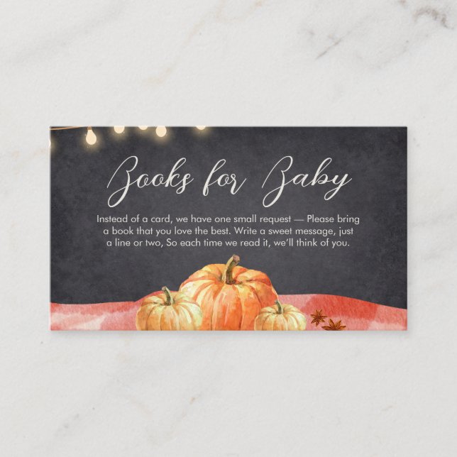 Little Pumpkin Autumn Picnic Baby Books for Baby Enclosure Card (Front)
