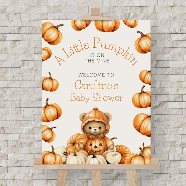 Little Pumpkin Autumn Shower Birthday Welcome Sign (Creator Uploaded)