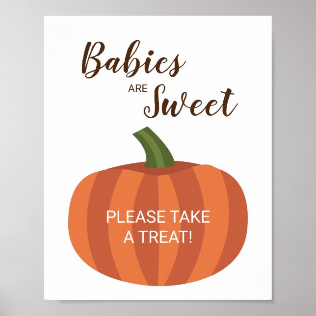 Little Pumpkin Babies Are Sweet Fall Baby Shower Poster (Front)