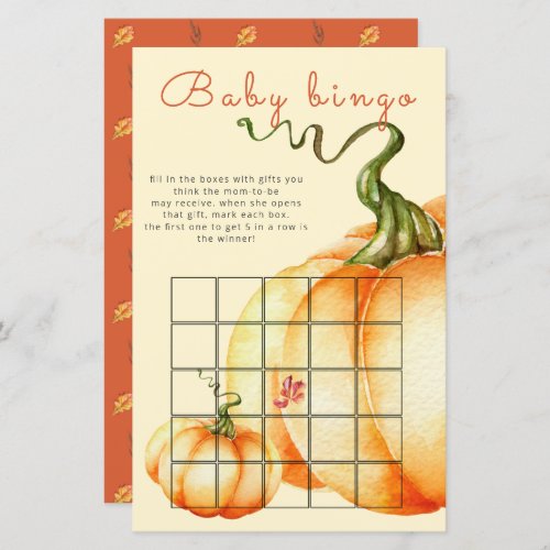  Little Pumpkin baby bingo game