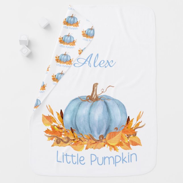 Little Pumpkin Baby Blanket with custom text (In Situ)