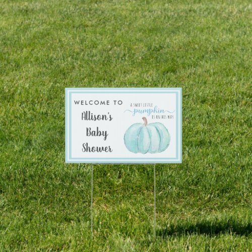 Little Pumpkin Baby Boy Shower Welcome Sign