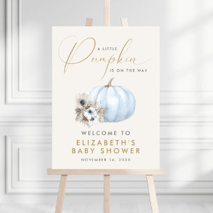 Little Pumpkin Baby Boy Shower Welcome Sign