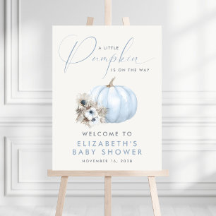 Little Pumpkin Baby Boy Shower Welcome Sign