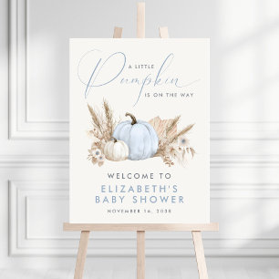Little Pumpkin Baby Boy Shower Welcome Sign